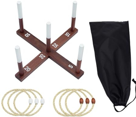Ahuuen Jeu De Lancer De Cerceaux Extérieur, Jeu D'extérieur pour Fêtes avec Anneaux, Sportifs Activités Extérieures pour Et Adolescents en Camping Plage Piscine Pelouse