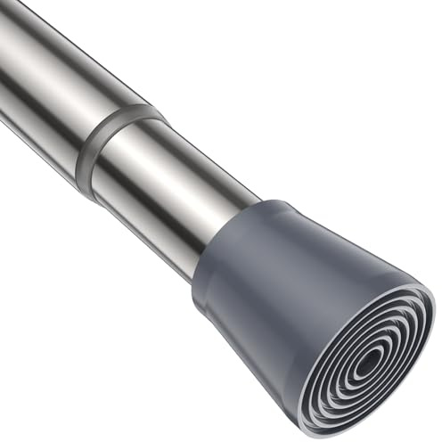 BSYXLSX Tringle Rideau Sans Percage Extensible, Dimensions 71-98 cm, Tringle à Rideaux en Inox Argent, Idéale pour Petites Fenêtres, Armoires et Cabinets