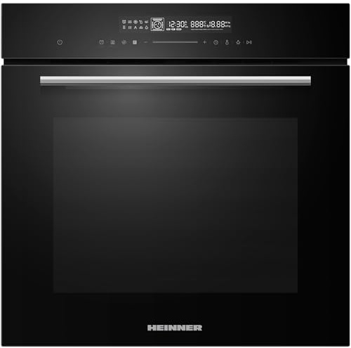 HEINNER Einbau-Backofen HBO-M7214GCDRC-GBK – 72 L, 14 Funktionen, Energieeffizienzklasse A+, Touch-Display, Air-Fry, Schwarzglas, 5 Jahre Garantie