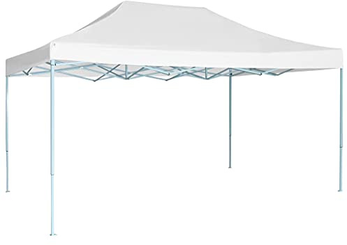 Tonnelle de jardin pliable 3 x 4,5 m - Blanc - Tonnelle pliable robuste pour événements en plein air, chapiteau avec toit imperméable