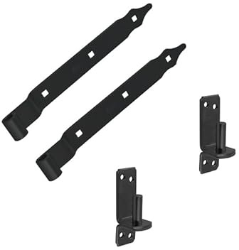 DMX - Ladenband mit Kloben - Torband 2er Set 300x11x35x4,0 mm - Rolle Ø 13 - Scharniere Schwerlast - Ladenbänder - Scharniere für Gartentor Holz Tore - Türscharniere - Türband - Klobenhalter