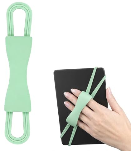 Comfortable Hand Strap Holder,Compatible with Kindle,for 4.7-8 inch Device | Secure Lightweight Finger Grip Holder for Reading in Bed,Compatible with Kindle Paperwhite/Oasis/Kobo/E-Books/Tablets,Green