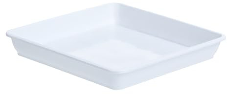 CSSHNL Platos para Macetas 1 Maceta Cuadrada de plástico Resistente for Interior y Exterior, Bandeja de Goteo, platillos for Plantas.(White-12x12cm)
