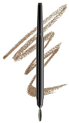NYX Professional Makeup Lápiz de cejas Precision Brow Pencil, Dos lados: lápiz de cejas y cepillo espiral, Fórmula vegana, Tono: Taupe