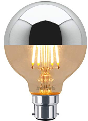 4w LED Crown Silver Light Bulb Mirror Top B22 Warm White