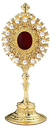 NKlaus Reliquiar christliche Ikone Messing, Gold; Messing weiße, 1 Stück | Höhe: 20cm; Höhe: 4,5cm; Breite: 3,5cm; Tiefe: 2cm; Gewicht: 0,48kg; 0,48kg; 20cm; 4,5cm