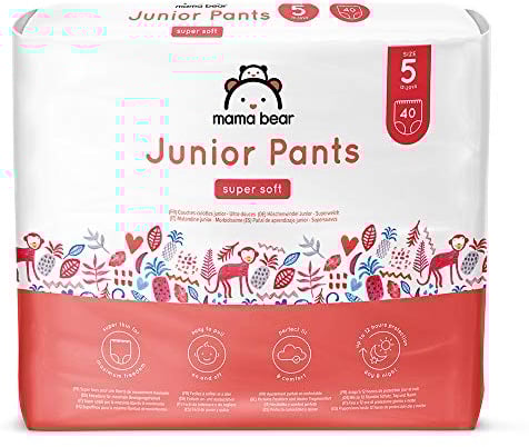 Marca Amazon - Mama Bear Pañal de aprendizaje junior, Talla 5 (13-20kg), 80 Unidad, 2 Paquetes de 40