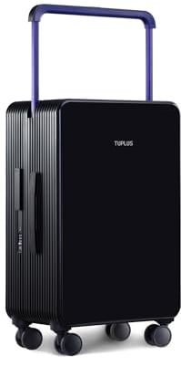 TUPLUS Koffer Trolley ABS Rollkoffer mit 4 Rollen Reisekoffer Handgepäck Hartschalenkoffer mit TSA Schloss,Saldo Serie,66.5×43×25.5cm,62L,Schwarz