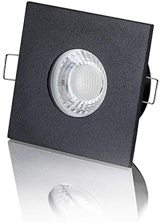 lambado® LED Spots für Badezimmer IP65 in Schwarz - Moderne Deckenstrahler/Einbaustrahler für Außen inkl. 230V 5W GU10 Strahler warmweiß - Hell & Sparsam
