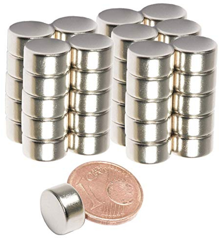 Neodym Magnet Mini 10x5mm Für Magnettafel Pinnwand Kühlschrank Starker Scheiben Magnete - Whiteboard Flach Rund 10mm x 5mm - N52 Stark (50)