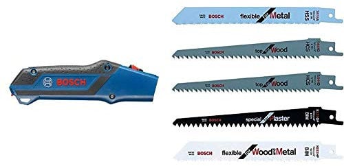 Bosch Professional 2 608 000 495 Sierra de Bolsillo, Negro, Azul + - Hojas de Sierra Intercambiables (Set de 5 Piezas)