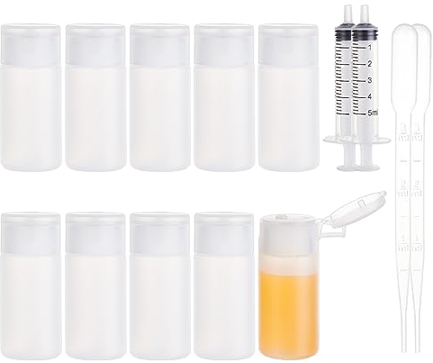 BENECREAT 10 Pack 30 ML 1 oz Petit Flacon en Plastique avec Témoin Flacons de Voyage Vides Rechargeables pour Maquillage Produit de Toilette Cosmétique