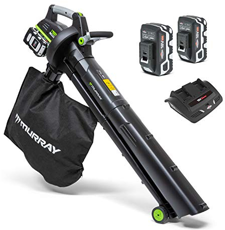 Murray IQ18LBVK Dual 18V (36V) Li-Ion Cordless Leaf Blower Vacuum Kit, Powered by Briggs & Stratton, 247 km/h Air Velocity Brushless Motor, 45L bag, Incl. 2x5.0Ah Batteries & Charger 5 Years Warranty