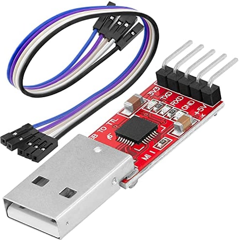 AZDelivery CP2102 USB zu TTL Konverter HW-598 für 3,3V und 5V mit Jumper Kabel kompatibel mit Arduino inklusive E-Book!