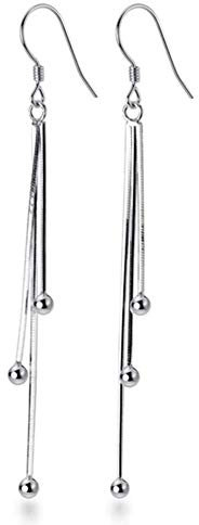 Kugel Baumelnde Ohrringe 925 Sterling Silber Ohrringe Einfädler Quaste Kette Ohrringe Haken Ohrringe Creolen Ohrstecker Modeschmuck