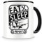 Samunshi® Flugzeug Tasse mit Spruch Eat Sleep Fly Repeat Geschenk für Piloten Kaffeetasse groß Lustige Tassen zum Geburtstag schwarz 300ml