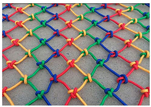 XCYYBB Farbiges Nylon-Seilnetz, sicheres Netz für Balkon, Treppenschutz, Fallschutz, Seil, Dachdekoration für Geländer, Rankgitter, für Kletterpflanzen, mehrfarbig, 4 x 10 m