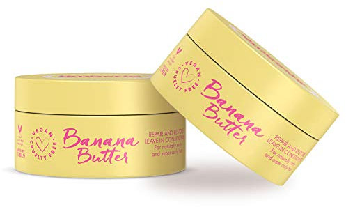 Umberto Giannini Coily Banana Butter Repair Duo + Restore Leave-In Conditioner Vegan Cruelty Free 97% Natural