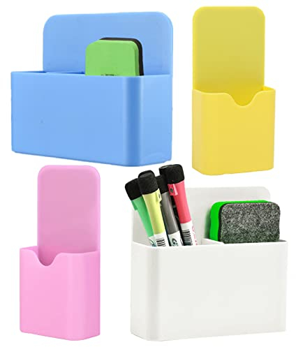 Forreen Magnetischer Stiftehalter,4 Stück Stiftehalter Magnetisch,Magnetisch Markerhalterung,Whiteboard Stifthalter,Magnetischer Stiftehalter Aufbewahrungsbox für Kühlschrank Whiteboard Schließfach