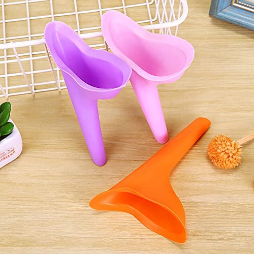 Urinoir Féminin,3 PCS Pisse Debout Voyage Fémme Silicone Entonnoir de Pipi Réutilisable Portable Urinoir De Poche pour Les Voyages Camping en Plein Air