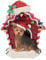 Kurt Adler Yorkshire Terrier Hängeornament mit Hundehaus, Kunstharz, Rot, Weihnachten