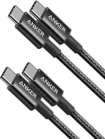 Anker Cable USB C Carga Rapida, 100W 333 Cable USB C 2.0, Carga Rápida para iPhone 16/16 15Pro/16Plus/16ProMax MacBook Pro 2024, iPad Pro 2024, iPad Air 4, Samsung Galaxy S23+/S23, y más(0,9m+0,9m)