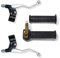 cyclingcolors Motorrad set bremsgriff gasgriff schwarz bremshebel chrom armatur griffe 7/8 22 mm moped mofa roller motorrad