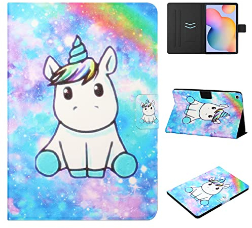 CASAFUNY Hülle für Samsung Galaxy Tab S6 Lite 10.4 2022/2020 SM-P610/P613/P615/P619, Slim Magnetic Multi-Winkel Smart Cover mit Auto Schlaf/Wach Schutzhülle für Samsung Tab S6 Lite, Einhorn