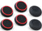 9CDeer Juego de 6 empuñaduras analógicas de palanca de mando de rendimiento compatibles con PS5, PS4, Xbox Series X/S Xbox One, Switch Pro Controller negro y rojo