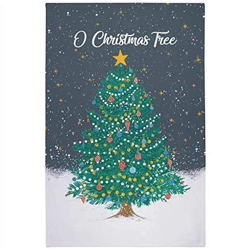 Ulster Weavers - O' Christmas Tree Tea Towel (74 x 48cm) - 100% Cotton - Washable - Christmas Tree Dish Cloths/Dish Towel - Christmas Tea Towel in Navy Blue - Kitchen Accessories & Decor