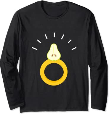 Lustiger Ring mit Birnenmotiv Langarmshirt