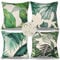 Wasserdichte Kissenbezugen 4 Stück 45 x 45 cm Grüne Blätter Outdoor Kissen Tropische Pflanzen Wasserfest Kissenhülle Outdoor Geometrische Dekokissen für Sofa Couch Wohnzimmer Schlafzimmer (B)