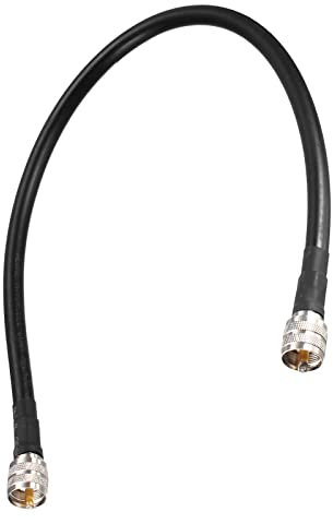 Rebower RG213 Coaxial Cables UHF (PL259) Male to UHF (PL259) Male, [for Antenna Radio Transceiver] - 1.5Feet/ 50 Ohm/Black/ 1Pcs