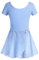 Arshiner Ballettanzug Kinder Ballettkleid Mädchen Ballettkleidung Kurzarm Tanzbody Gymnastikanzug Ballett Trikot mit Rock Tütü Blau 150/8-9 Jahre