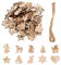 Jinlaili 100Stk Holz Anhänger Weihnachten, Christbaumschmuck, Kleine Anhänger, Weihnachtsanhänger Deko Mit Hanfseil, Mini Ornament für Weihnachtsbaum DIY Basteln