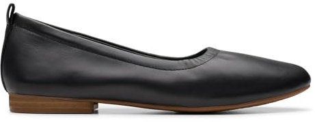 Clarks Women's Fawna Soft Ballet Flat, Black Leather, 5.5 UK