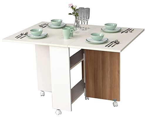 Klappbarer Esstisch, Drop-Leaf-Essküchentisch, kleine Familien-Esstisch- und Stuhlkombination aus Massivholz für Familientreffen in der Küche, im Esszimmer, im Wohnzimmer.