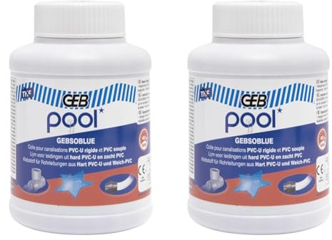 GEB Colle PVC spécial piscine - 250 ml - Gebsoblue (Lot de 2)