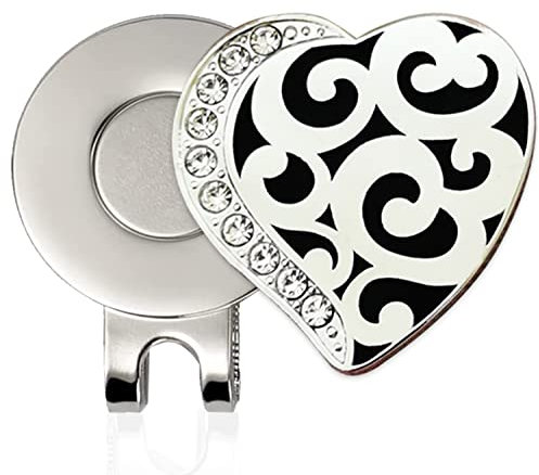 Adhere Golfball-Marker, personalisierbar, buntes Diamant-Logo mit magnetischen Hutclips, Golf-Zubehör für Männer und Frauen, Premium-Golf-Geschenke (herzförmig)