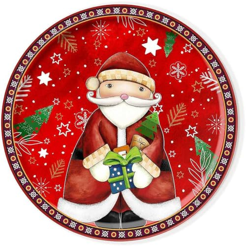 Egan Piatto natalizio panettone Babbo Natale. Diametro di 31 cm.