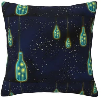 WURTON Schöne Flasche mit Under the Night Sky-Aufdruck, für den Außenbereich, Heimdekoration, für Couch, Bett, Sofa, Schlafzimmer