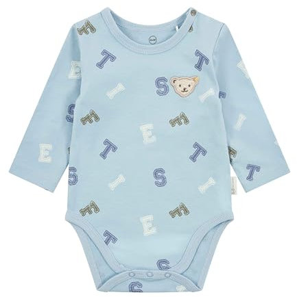 Steiff Baby-Jungen Body Langarm, Powder Blue, 80