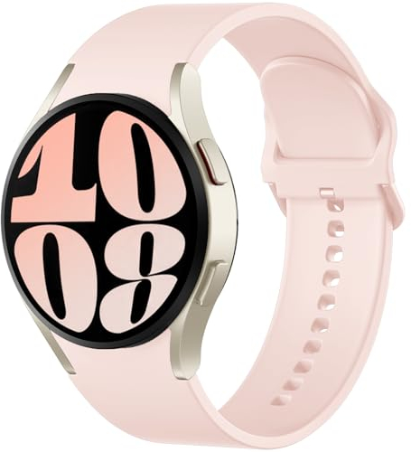Mastten Compatibile con Samsung Galaxy Watch 7 6 5 4 Cinturino 40mm 44mm Donne Uomini, Cinturino Sportivo in Silicone per Galaxy Watch FE, Galaxy Watch 5 pro, Galaxy Watch 6/4 Classic, Rosa Sabbia