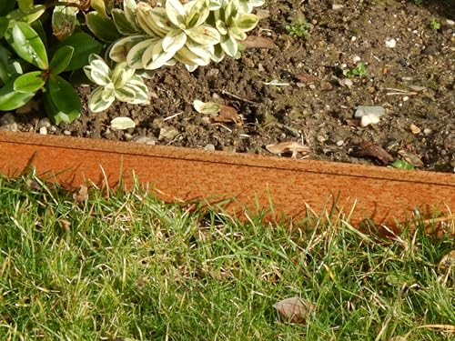 Rasenkanten Cortenstahl Edelrost 118 cm x 12 cm x 1 mm - 15er Set