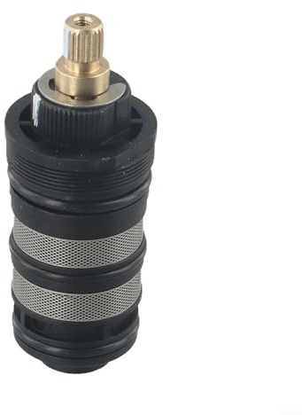Replacement Thermostatic Cartridge, ​Brass Thermostatic Shower Valve Cartridge, Thermostatic Taps Cartridge, Spare Repair Cartridge For Home Kitchen Bathroom Office, No need to drill, Black(A)