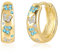 Sterling Silver 925 Gold Hoop Earrings - Lightweight Thick Chunky Hoop Sleep Cartilage Huggie Hoop Earrings with Blue Butterfly Zircon