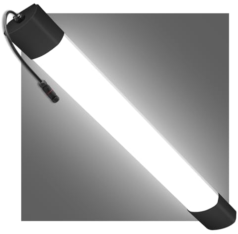 Led Feuchtraumleuchte 90CM mit 30W 4000k Neutralweiß 3300LM, IP65 Led Kellerleuchte, Wasserfest Feuchtraumlampe Wannenleuchte für Keller Werkstatt Garage Küche Bad Büro, Schwarz