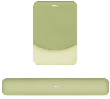 MOSISO Repose-Poignet pour Tapis de Souris&Clavier Set,Ergonomique Mouse Pad Antidérapante Rectangle Domicile/Bureau Soulagement Douleur,Repose Poignet Surélevé Courbé Mousse à Mémoire,Vert Olive