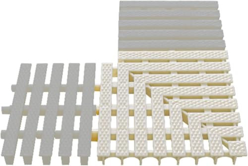 ELzEy Rejilla De Plástico De PVC Rejilla De Drenaje De Desbordamiento De Piscina, Rejilla De Desbordamiento De Ángulo De 90 ° Empalmada De Tres Orificios para Piscinas Interiores/Exteriores(20x20cm)
