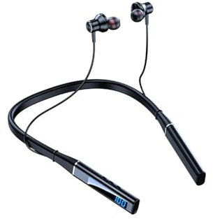 MYSSJS Casque Bluetooth Casque Tour De Cou Bluetooth avec Microphone, Casque De Sport, Basse HD, Carte SD Casque Gaming(Black)